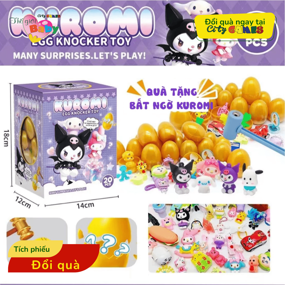 CITY GAMES ĐỒ CHƠI TRỨNG MAY MẮN KUROMI
