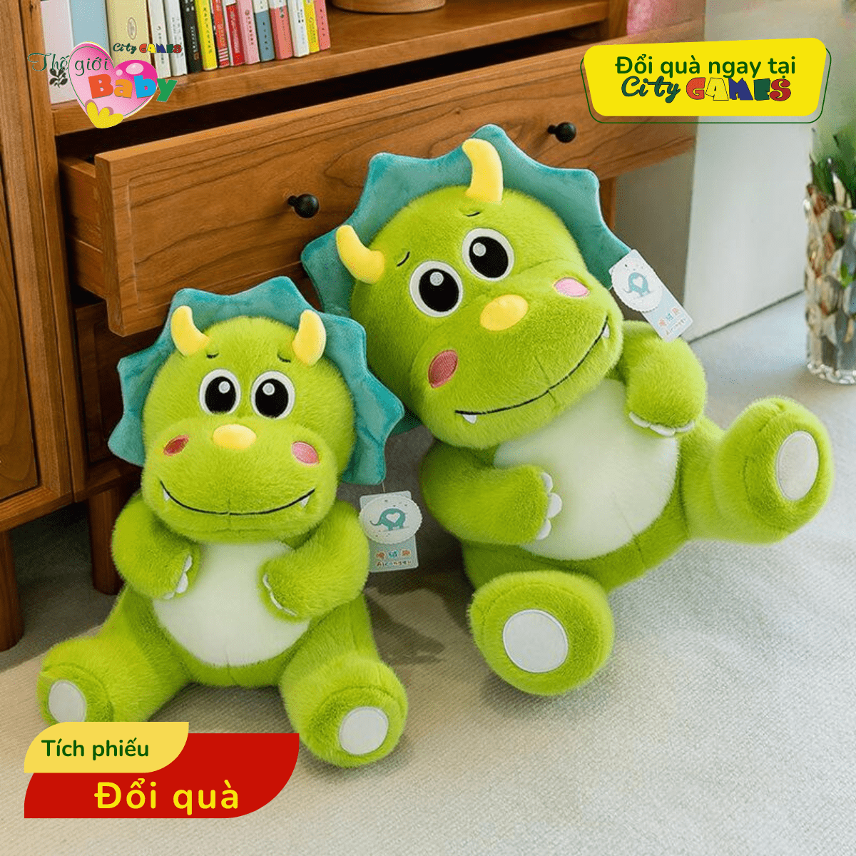 GẤU BÔNG KHỦNG LÔNG XANH CÓ SỪNG 3