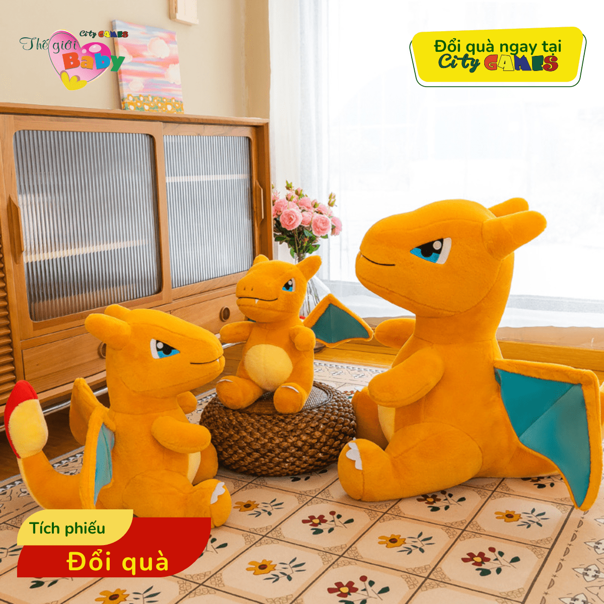 GẤU BÔNG POKEMON RỒNG LỬA CITY GAMES
