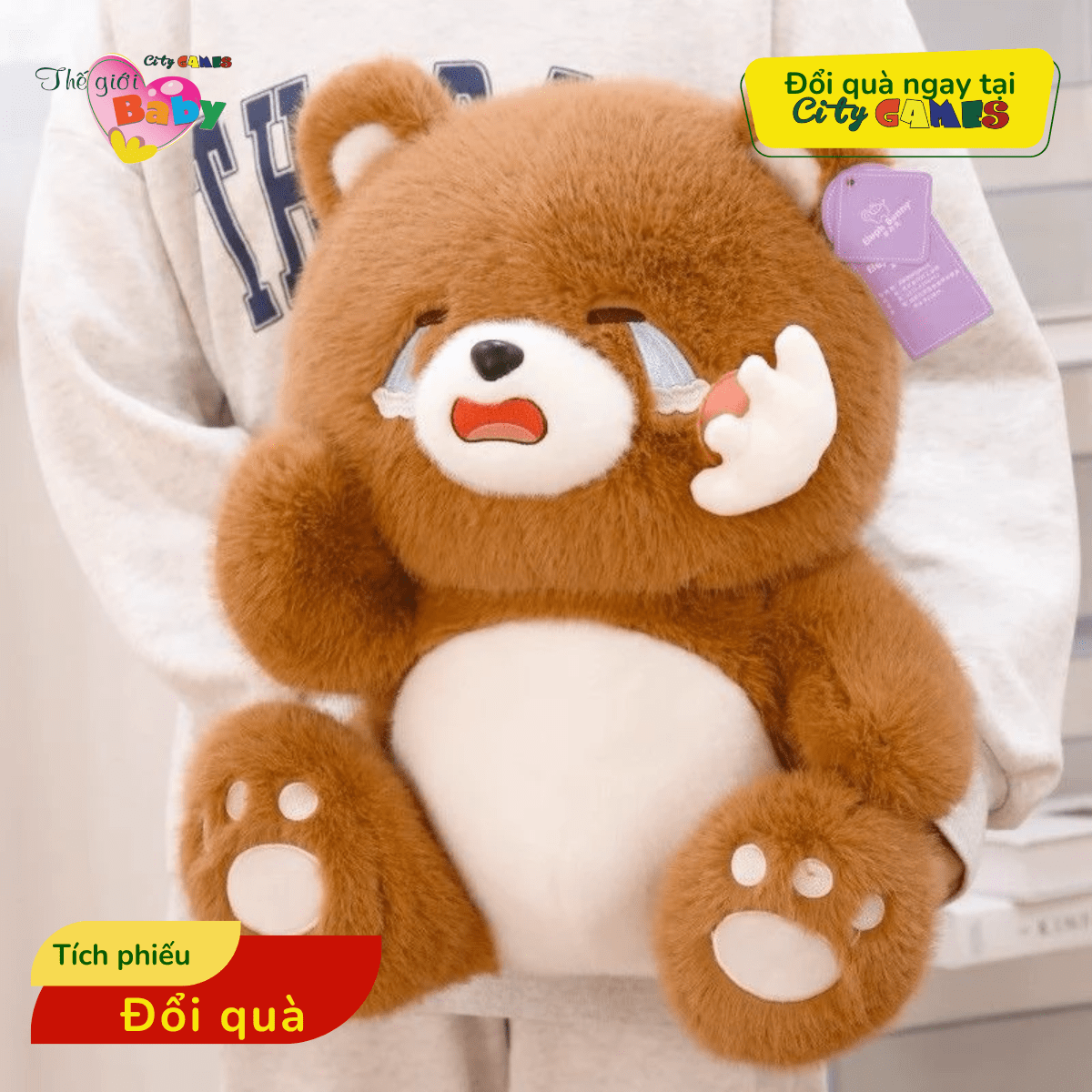TEDDY GẤU NÂU KHÓC NHÈ NHỒI BÔNG - CITY GAMES 2