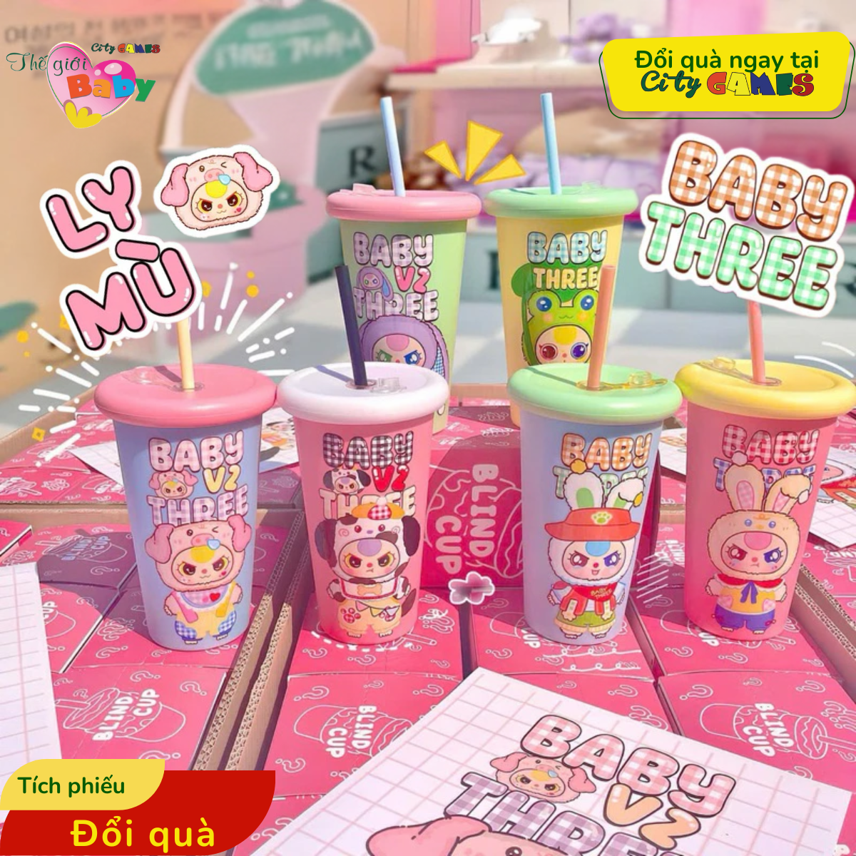 BLIND CUP BABY THREE | TÍCH PHIẾU ĐỔI QUÀ