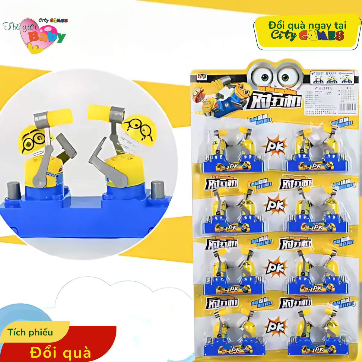 ĐỒ CHƠI MINION ĐẬP BÚA GÕ ĐẦU VUI NHỘN