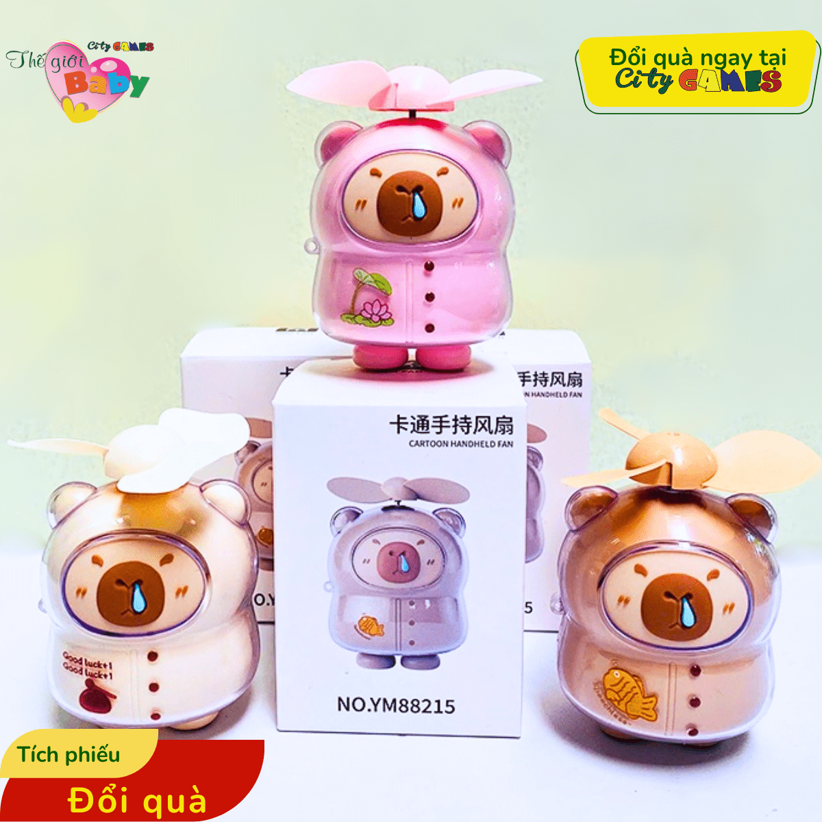 QUẠT TÍCH ĐIỆN CAPYBARA CÓ CÁNH