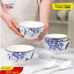 BỘ BÁT ĐĨA SỨ HOA VĂN PHÚC LỘC THỌ